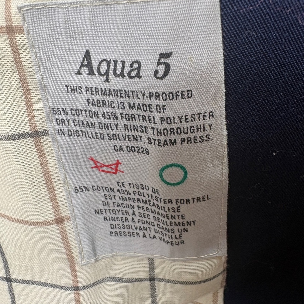 Aquascutum London Vintage Raincoat Navy Aqua 5 Waterproof Trench Coat - Picture 11 of 12
